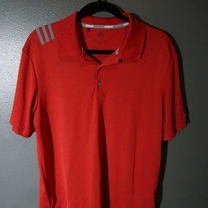 Adidas Mens Medium Red Golf Polo